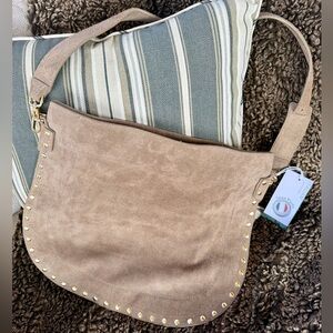 Anna Paola Suede Hobo Leather Bag NWT *Made in Italy * Stunning *Tiktok RARE